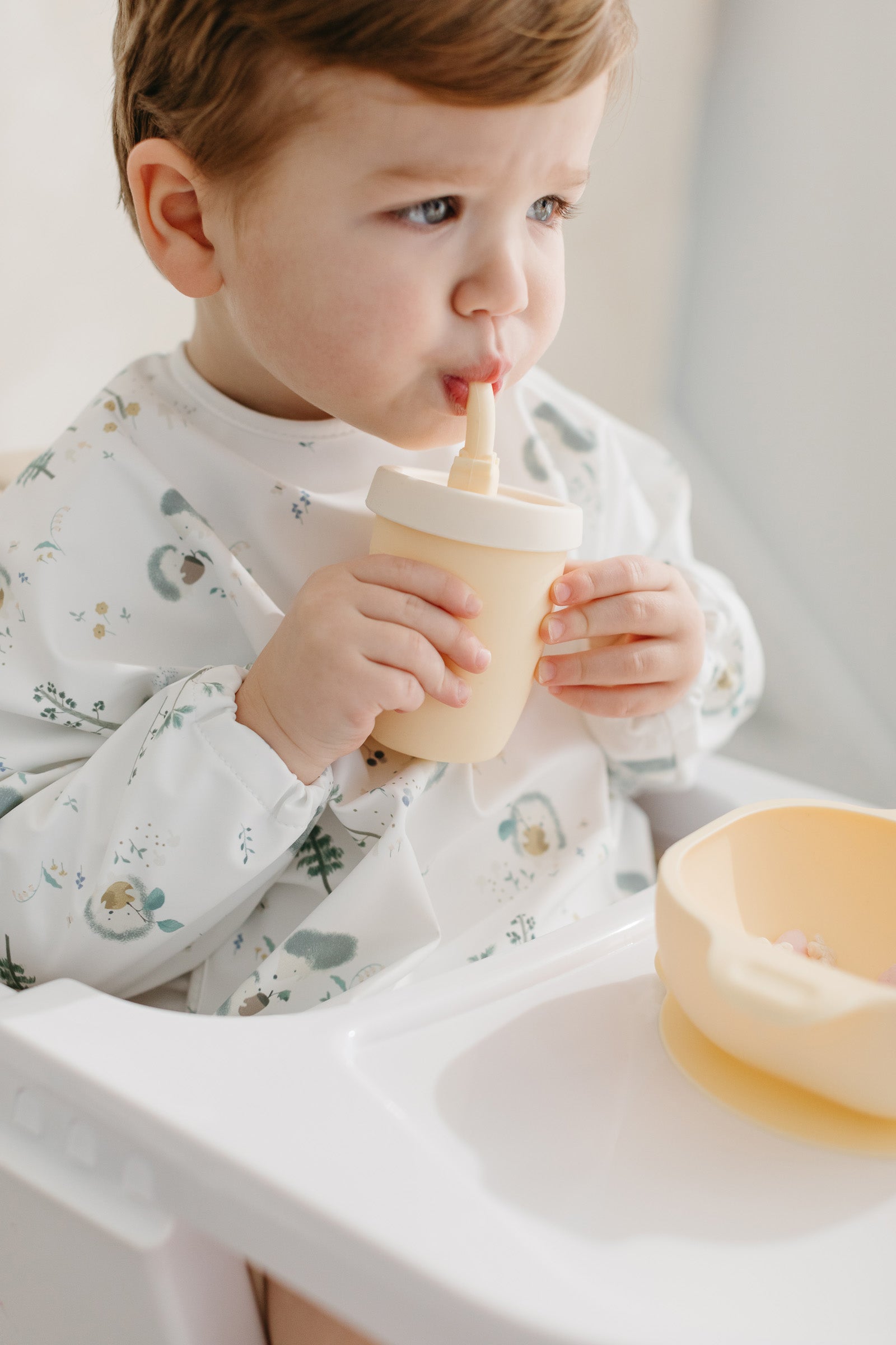 Loulou Lollipop Long Sleeve Waterproof Baby Bib, Hedgehogs
