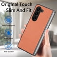 thumbnail image 3 of Allytech Fiber Pattern Phone Case for Samsung Galaxy Z Fold6, Slim Fit Lightweight Shockproof Anti-Fall Anti-Scratch Non-Slip Luxury Folding Case for Samsung Galaxy Z Fold6 - Brown, 3 of 6