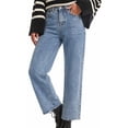 thumbnail image 3 of Women's Wide Leg Jeans High Waisted Baggy Loose Trendy Classic Denim Pants with Pocket by Yigetop Light blue 3XL, 3 of 7