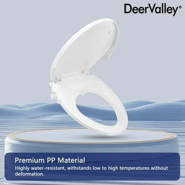 Electric Quiet Close Bidet Seat for Elongated Toilets in White