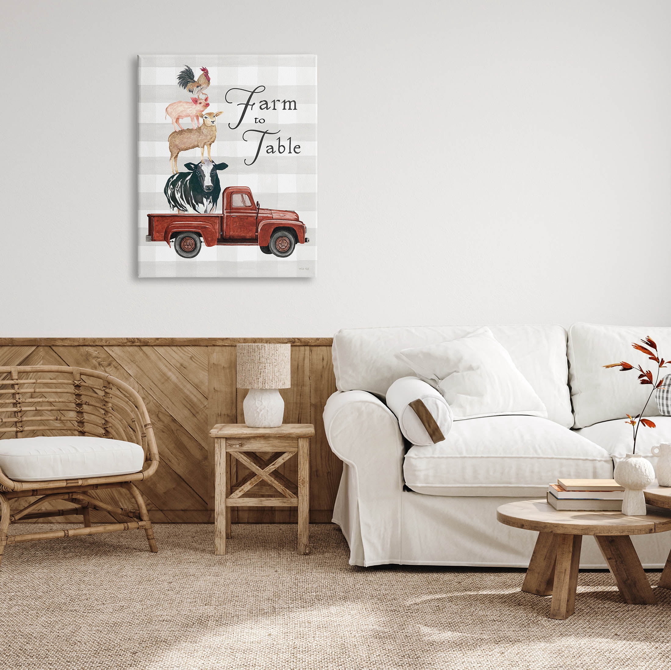 Stupell Industries Farm To Table Stacked Animals Graphic Art Gallery Wrapped Canvas Print Wall Art, Design by Cindy Jacobs