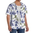 thumbnail image 2 of Goofa Blue Flax Flowers Printed Men's Casual Short-sleeved Shirt,Lightweight Breathable Button-down,Summer Casual men's top,Versatile Fashion shirt-X-Large, 2 of 7