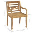thumbnail image 2 of vidaXL Batavia Chairs with Cushions 6 pcs Solid Teak Wood, 2 of 5