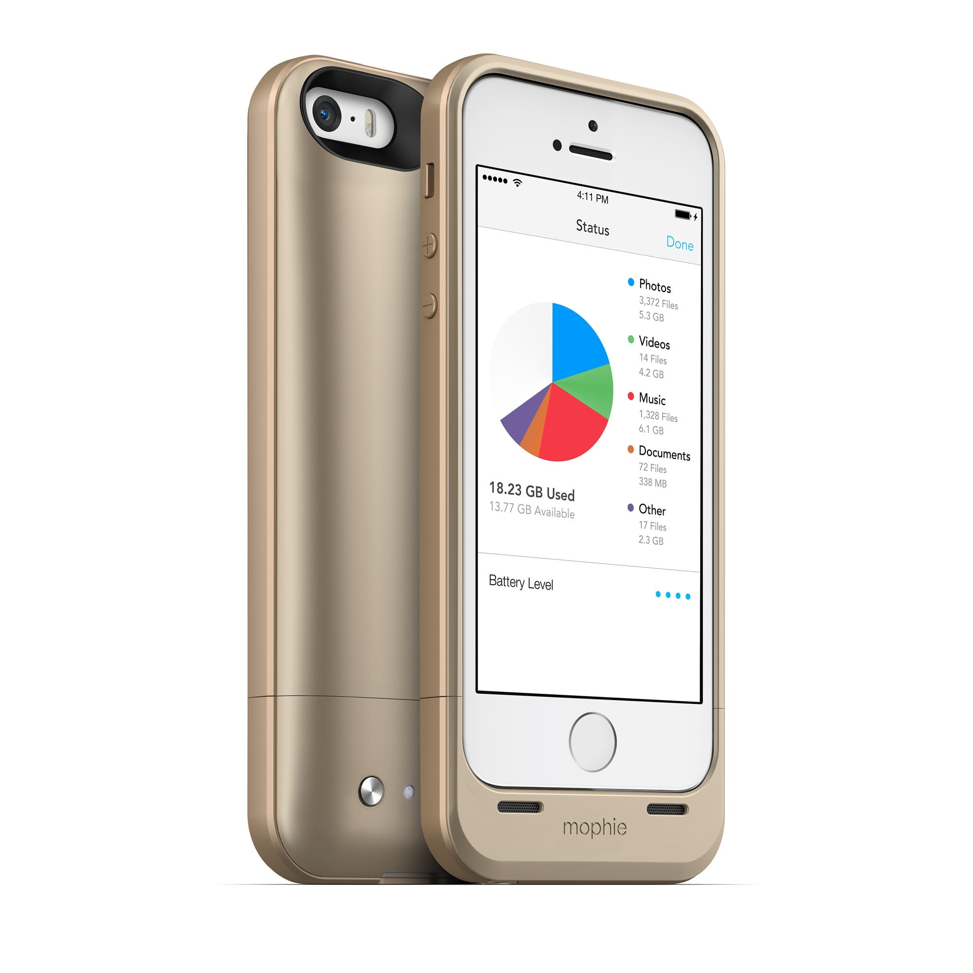 mophie 2936 Space Pack External Battery Case 32GB for iPhone 5, 5s and SE  Gold (Refurbished)