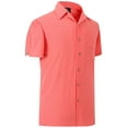 thumbnail image 7 of SPEEDRUN Mens Dress Shirts Regular Fit Short Sleeve Casual Business Shirt Crimson 3XL, 7 of 7