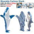 thumbnail image 2 of Saco de dormir de tiburón de dibujos animados, pijama suave de franela, manta de tiburón, chal de aire acondicionado de alta calidad Fivean unisex, 2 of 2