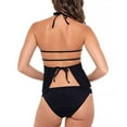 thumbnail image 3 of Salt + Cove BLACK Juniors' Studded Cutout Tankini Swim Top, US X-Small, 3 of 3