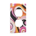 thumbnail image 2 of Yayeee Duplex Wall Plate 1-Gang 4.5"x2.7" Home Receptacle Light Switch Decorative Outlet Cover, Swirling Circles, 2 of 7
