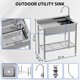 thumbnail image 2 of QinaQin Fregadero utilitario independiente de acero inoxidable, tarja comercial para exterior con mesa de trabajo, ideal para garaje, lavandería, restaurante o baño, 2 of 7