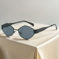 thumbnail image 3 of Glasses with Geometric Metal Frame Unisex Retro Hexagonal for Everyday Outdoors and Fashionable 90s Sunnies, 3 of 3