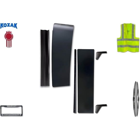 Cab Cabin Lower and Upper Sleeper Fairings Set w/Upper Extension, Right Passenger Side, Compatible with T680 2013-2021