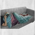 thumbnail image 6 of Tropical Soft Flannel Fleece Blanket, Kayak in the River Extreme Sports Cartoon with Idyllic Mountain Region Background, Cozy Plush for Indoor and Outdoor Use, 60" x 80", Multicolor, by Ambesonne, 6 of 6
