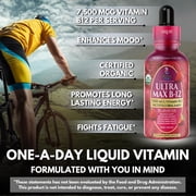 Tropical Oasis Ultra Max B12 Drops, Liquid Vitamin Supplement with Methylcobalamin for Energy Boost, Metabolic Support, Brain & Heart Health, Strawberry, 4 fl oz, 60 Servings