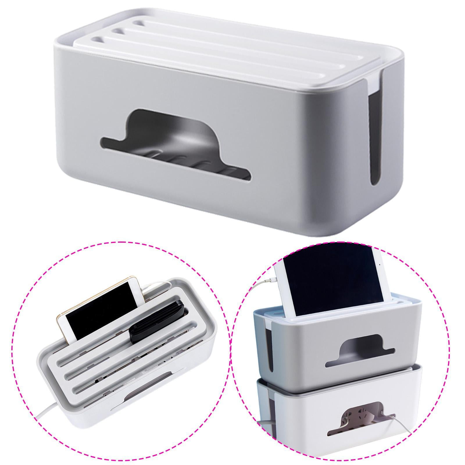 Wzmzjy Cables Management Box Convenient Cord Organizer for Office Desktop Computers Gray