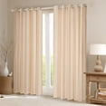 thumbnail image 2 of Manfei Geometric Stripe Kitchen Curtains,Contemporary Minimalist Black Out Curtains Pack of 2 (42x63 Each), Beige Light Beige, 2 of 6