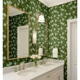 thumbnail image 4 of S4sassy Removable Nature-inspired Waterproof Wall Wrap, Textured Finish Wallcover, Gardenia Vine Print Contact Paper for Walls, Cabinets, Dresser, Self Adhesive Vinyl Wallpaper Roll- Green (25"x120"), 4 of 9