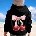 thumbnail image 2 of Byoo Cherry Print Toddler Girl Hoodie Long Sleeve Soft Hoody Sweatshirt Kids Cute Casual Sport Pullovers Top for Child, 2 of 5