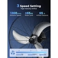 thumbnail image 5 of 24 Inch Wall Mount Fan with Oscillation, 3-speed, IPX4 Waterproof, High-speed Industrial Wall Fan, Suitable for Garages, Homes, Warehouses Use. FOHERE, 5 of 9