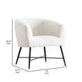 thumbnail image 5 of Ino 28 Inch Accent Chair, White Wool Like Fabric, Curved Back, Shelter Arms- Saltoro Sherpi, 5 of 5