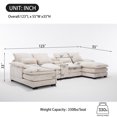thumbnail image 5 of Aukfa 123" Oversized Sectional Sofa U-shaped Couch w/ Cupholder Console & USB Port for Living Room, Chenille, Beige, 5 of 10