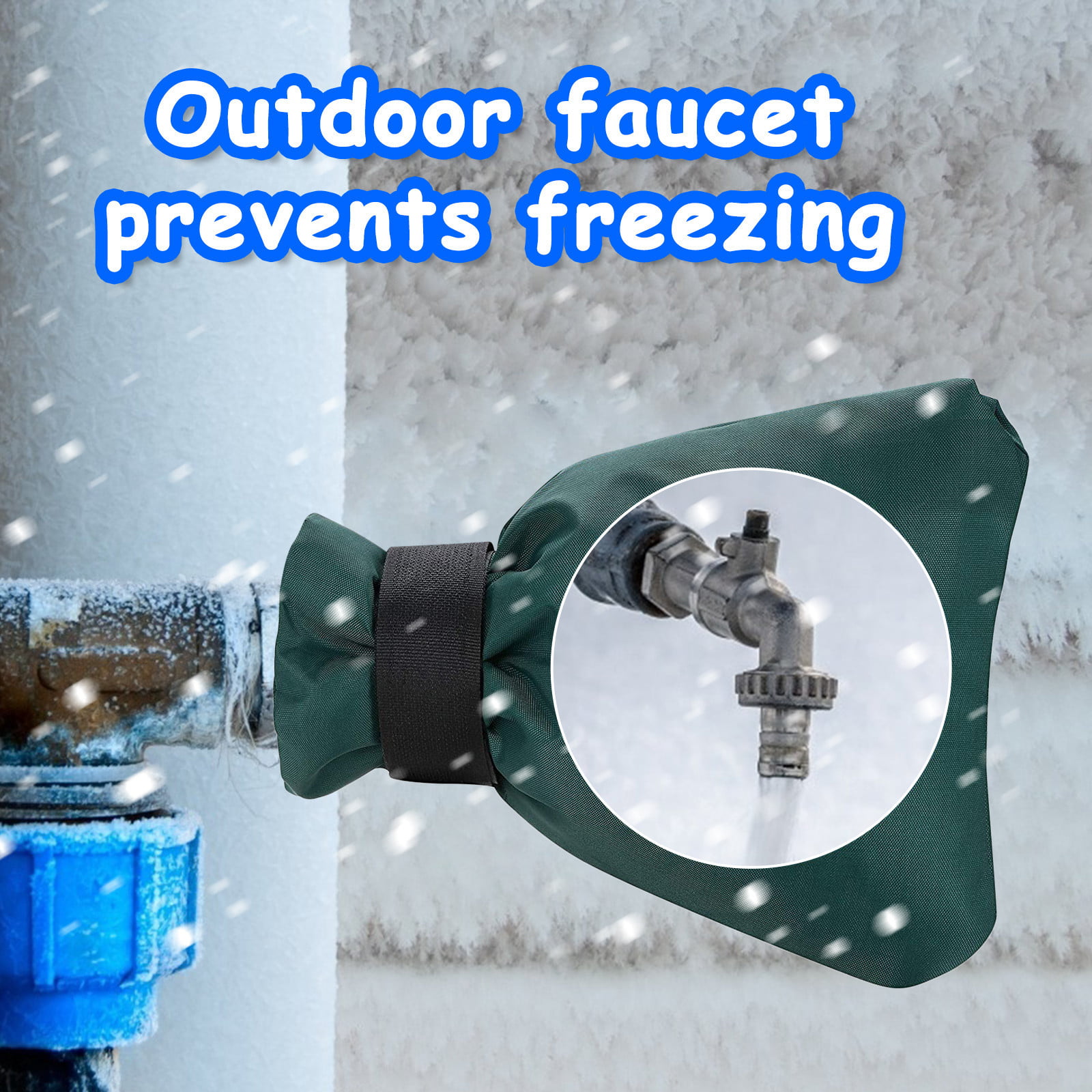 2Pcs Outdoor Garden Faucet Oxford Cover Sock Winter Freeze Protection Waterproof 