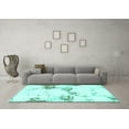 thumbnail image 3 of Ahgly Company Machine Washable Indoor Rectangle Abstract Turquoise Blue Modern Area Rugs, 4' x 6', 3 of 4