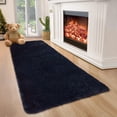 thumbnail image 3 of Garvee 2x8ft Area Rugs, Soft Fluffy Area Rugs Shag Rug Indoor Floor Mat for Living Room Bedroom Decor Carpet, Dark Blue, 3 of 6
