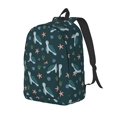 thumbnail image 1 of Disketp Cute Turtle print Canvas Backpack Lightweight Travel Daypack Student Rucksack Laptop Backpack-, 1 of 5