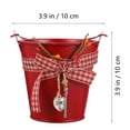 thumbnail image 2 of FELTECHELECTR 1Pc Red Flowerpot Bucket Iron Plant Holder with Handle Practical Decorative Use, 2 of 6
