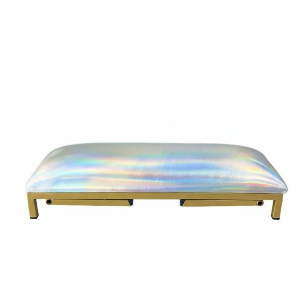 Reposabrazos De Altura Ajustable, Portátil Y Plegable, Para Manicura, Almohada Plegable Que Ahorra Espacio Para Uso Doméstico, Color Plata Láser, Reposamanos individual Laser Silver
