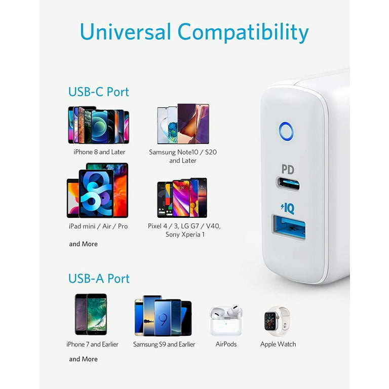 Anker Fast USB-C Wall Charging 32W 2 Port Power Adapter Anker Fast USB-C Wall Charging 32W 2 Port Power Adapter