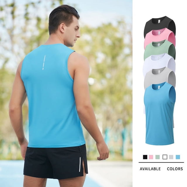 Chaleco de fitness para hombre, chaleco de verano para exteriores, para atletismo, maratón, entrenamiento, correr, chaleco de secado rápido de gran tamaño