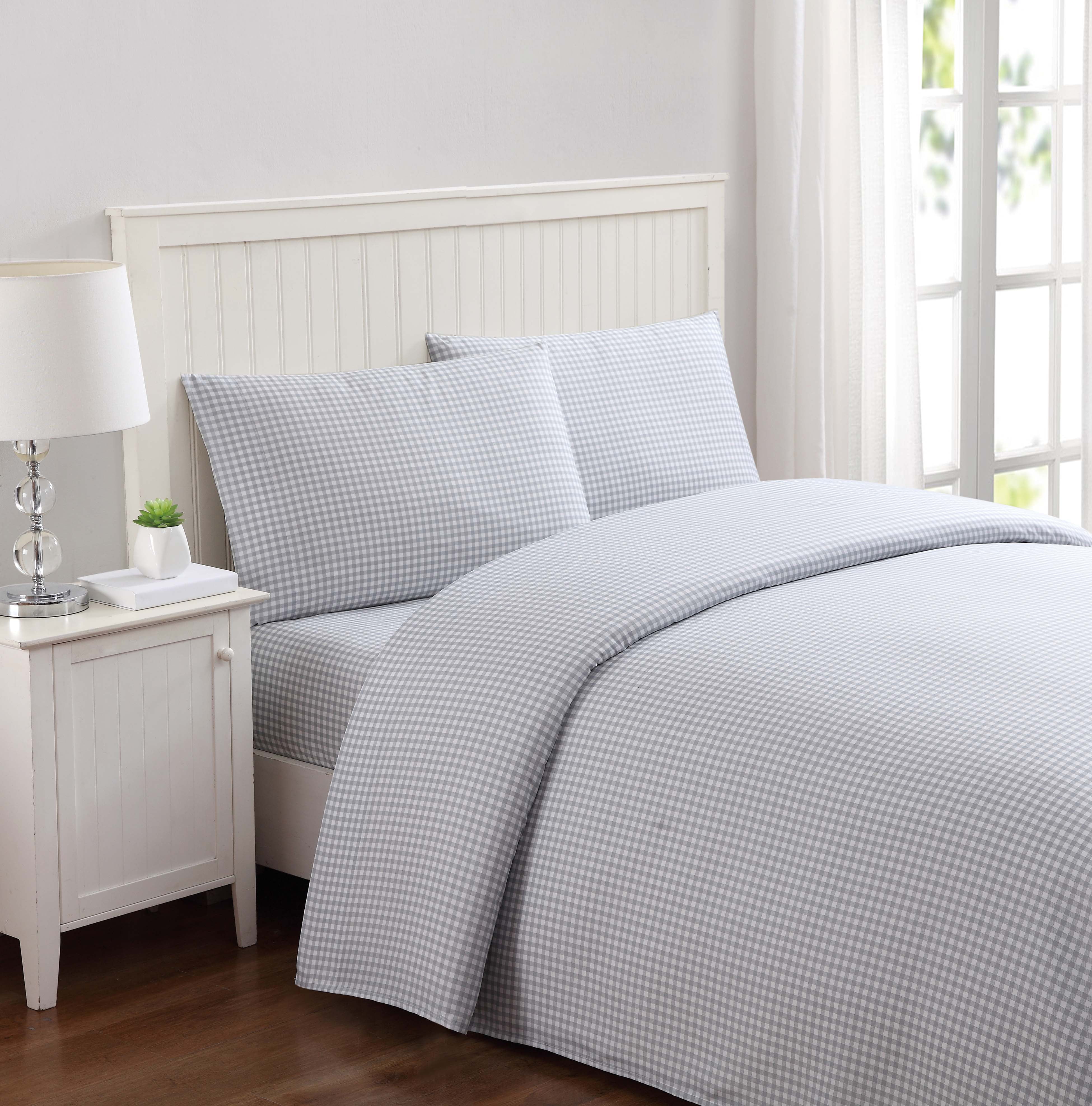 Truly Soft Everyday Gingham Gray Twin XL Sheet Set