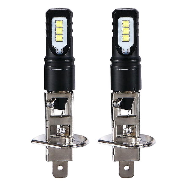 2x H1 6000k, blanco superbrillante, 6000 lm, kit de faros LED DRL, luces altas