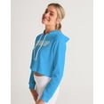 thumbnail image 4 of Glow up gear light blue Women's Cropped Hoodie, 4 of 8