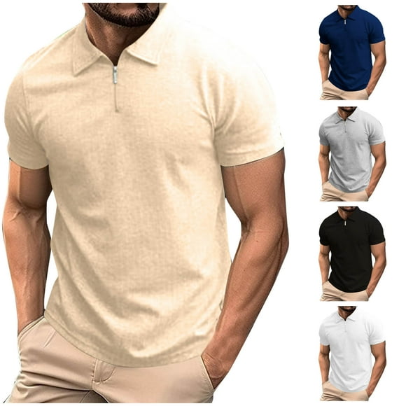 Sentmoon Mens Clothing Plus Size Loose Turndown Collar Short Sleeve Breathable Casual Summer Tops for Mens Solid Color Blouses for Mens Trendy for Wedding Guest XXL