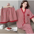thumbnail image 1 of Sweet Pajamas Women's Short-sleeved Three-piece Set Summer Sweet Loose Home Clothes, 1 of 1