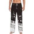 thumbnail image 2 of Lsque Piano Keys With Musical Notes Print Men's Pajama Pants, Lounge Pant - Comfortable Home Wear,Elastic Waistband, Stylish Design-X-Large, 2 of 9