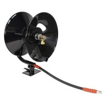 Pressure Washer Hose Reel 5100 PSI 3/8 Inch x 100ft with Swivel - Heavy Duty Steel Reel for Gas & Electric Power Washers - Outdoor Hose Storage