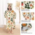 thumbnail image 3 of FORMRS Wearable Blanket Hoodie with Sleeves for Kids Cozy Flannel Sweatshirt, Leaves Pattern, 3 of 7