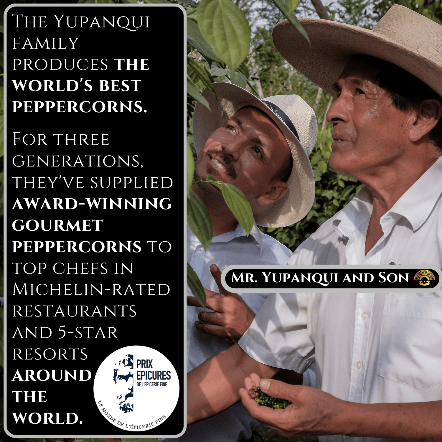 Yupanqui Smoked Pepper Grinder for Cooking BBQ 3.5oz, Pure Natural Flavor SMOKED PEPPERCORNS Organic