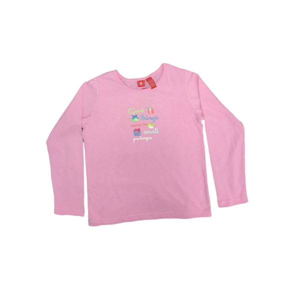 Girls Pink Winter Holiday Shirt Long Sleeve Gifts & Presents Christmas T-Shirt
