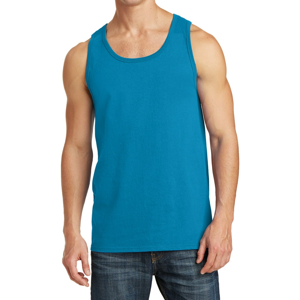 Mafoose Mafoose Men's Core Cotton Tank Top Neon Blue 4XLarge