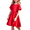 Red, variant on Oudiya Girls Butterfly Sleeve Summer Dress A-Line Casual Swing Twirl Skater Dress with 2 Pockets for Kids, 10-11Y