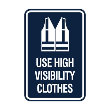 Signs ByLITA Portrait Round Use High Visibility Clothes Sign (Navy Blue / White) - Large
