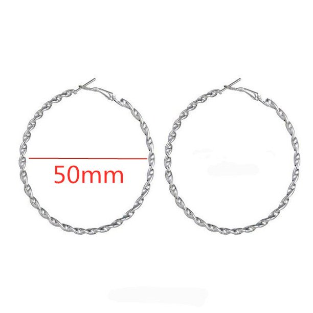 Pendientes de aro grandes y lisos para mujer, aretes redondos simples, joyería de boda, regalo genial, 40-80mm