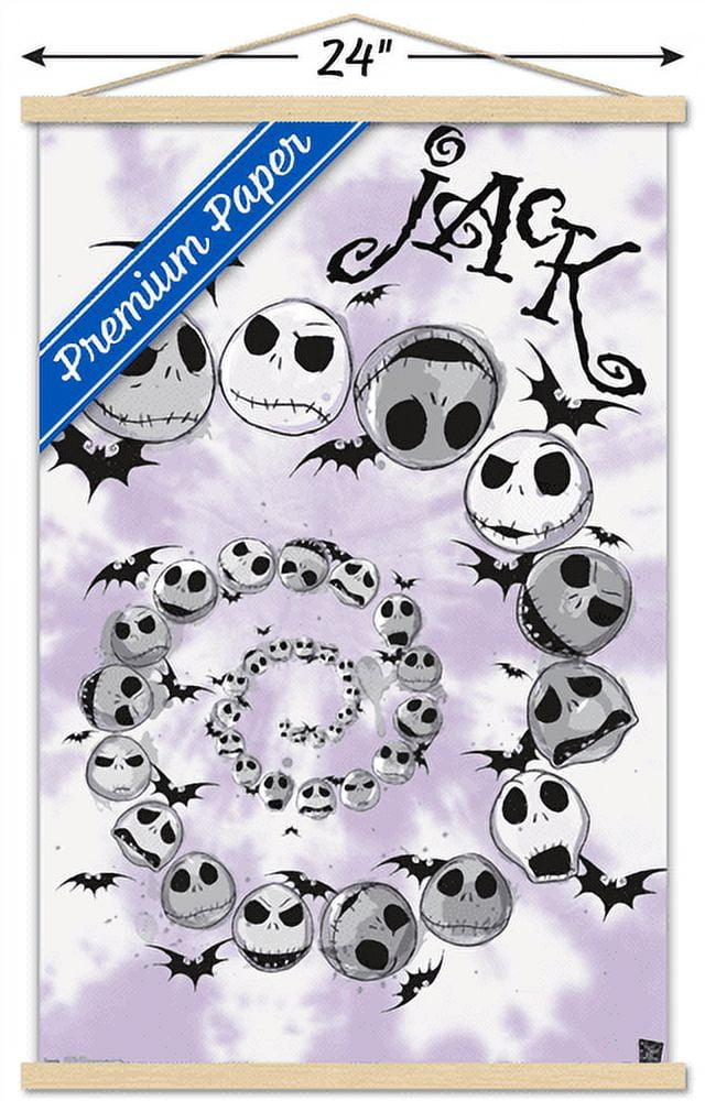 Disney Tim Burton's The Nightmare Before Christmas - Spiral Wall Poster with Wooden Magnetic Frame, 22.375" x 34"
