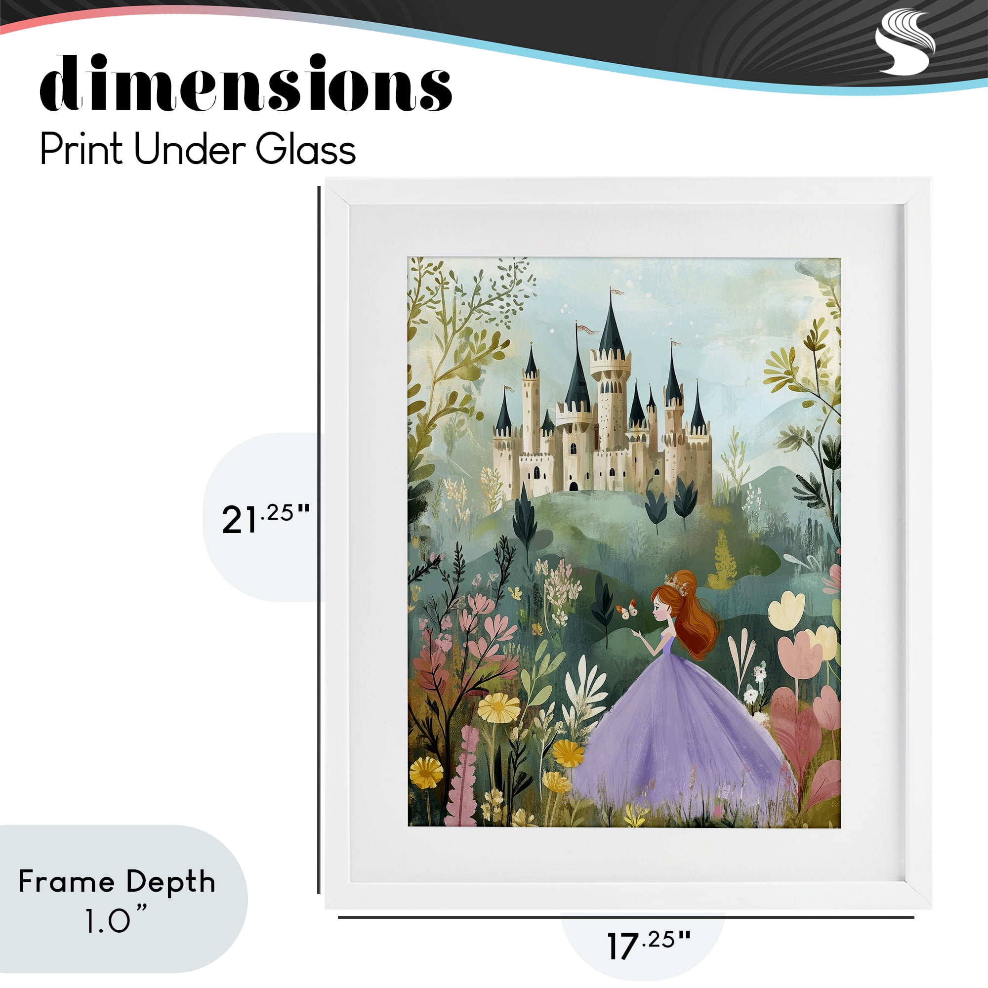 Stupell Industries Princess Day Out White Framed Print Under Glass, design by Christine Simpson Art