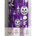 thumbnail image 2 of Purple Halloween Sheer Curtains 45 Inch Length 2 Panels Set, Semi Transparent Voile Rod Pocket Curtains for Living Dining Room Bedroom Drapes Pumpkins Skull Mushroom, 2 of 8