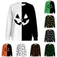 thumbnail image 6 of Women's Halloween Graphic Button-Down Shirt - Skeleton Pumpkin Print Long Sleeve Hawaiian Shirt (S-XXL), 6 of 6